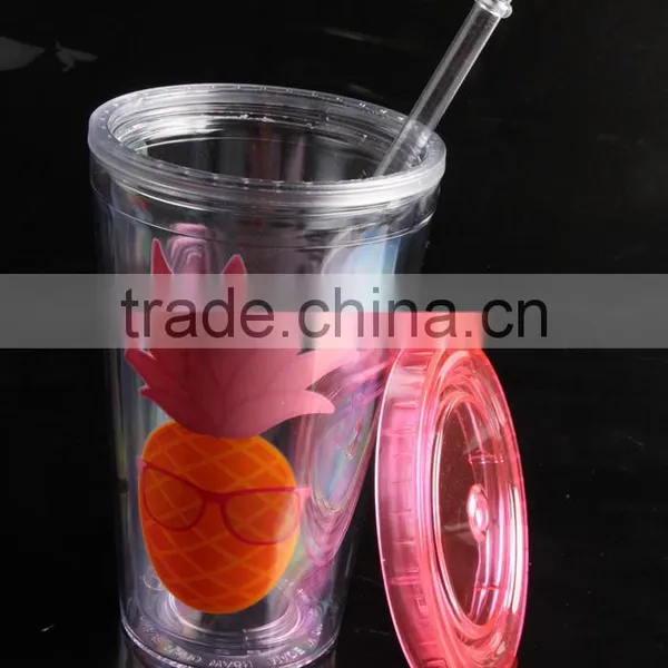With Lid and Straw Bpa Free Single Wall Clear Plastic Tumbler photo-4