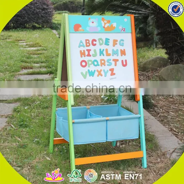 2017 Wholesale Kids Wooden Chalkboard Easel Portable Children Wooden Chalkboard Easel Best Wooden Chalkboard Easel W12B102 photo-4