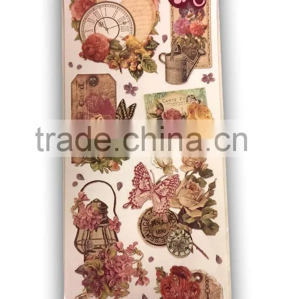 Embossed Sticker, Antique Elegance Design Sticker for Decoration, Classic Decorative Shinny Glitter Sticker