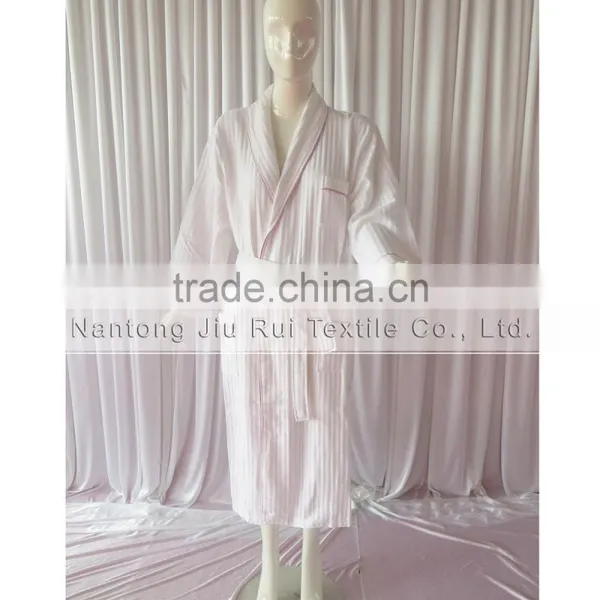 Tow Colors Hotels Unisex White Thick Absorbent Soft Cotton Robe Winter Long Sleeve Bathrobes Women Warm Stripe Waffle Bathrobes photo-2