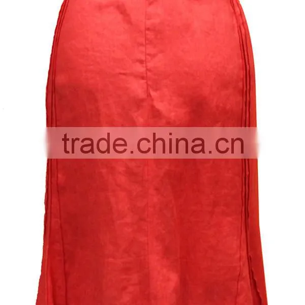 New Design Fahsionable Plus Size Sides Pleated Red Color Maxi Skirt photo-2
