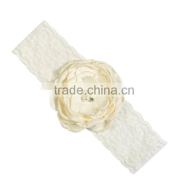 Cheap Custom Design Cute Lace Bow Headband Haic Clips Fabric Kids Hair Baby Headband for Child photo-3