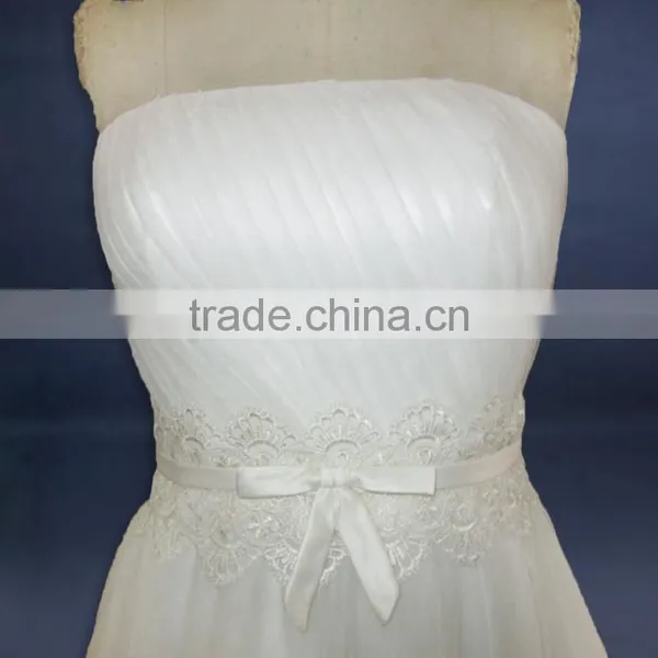 China OEM Supply Western New Strapless Chiffon Wedding Dress photo-6