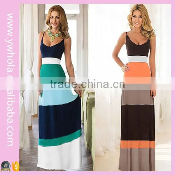 Walson Hot Sell Women Summer Dress Cotton Spaghetti Strap Slip Tube Slit Dress 2016 Summer Maxi Dress photo-4