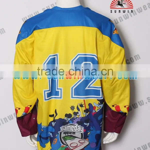 Designer Super Quality Custom Hockey Jersey With Constrast V Neck photo-3