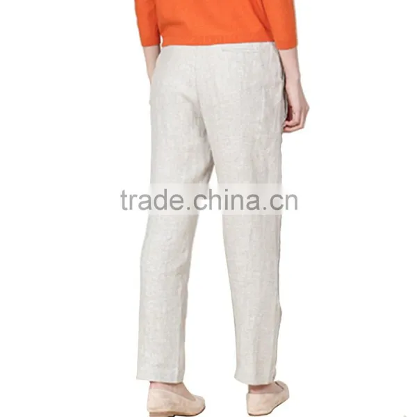 2016 Customized Women Stylish Breathable Linen Casual Pants Pattern photo-4