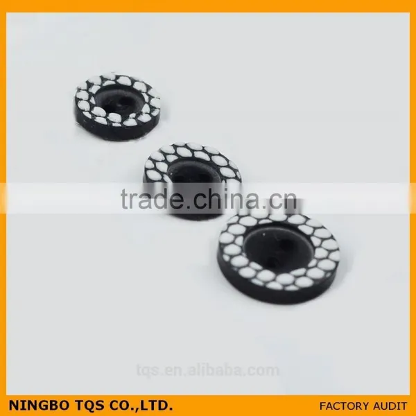 Black and White Spotty All Types of Cloth Buttons photo-3
