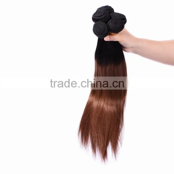 2016 NEW Product Malaysian Remy Human Hair Silky Straight Hair Weft 2 Tone Color Ombre Hair 1B/30 photo-5