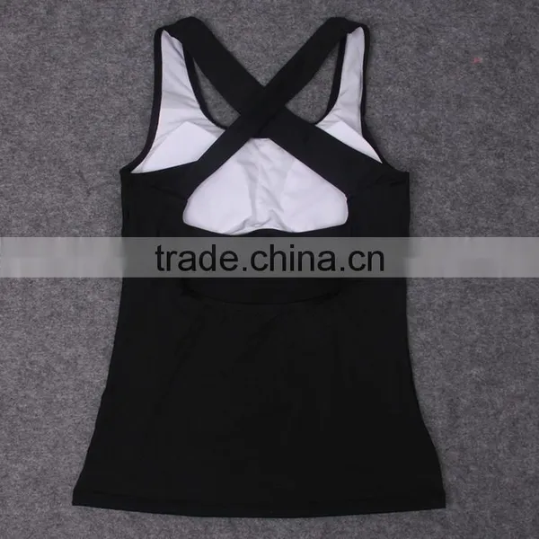 Women's Back Wide Straps Workout Active Racerback Tank Top photo-4