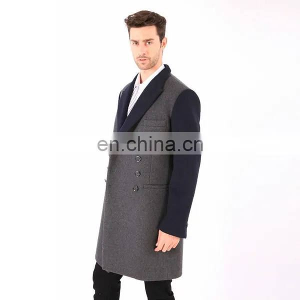 Fashion Design European Style Men Long Coats Men Rich Wool Winter Coat Slim Fit