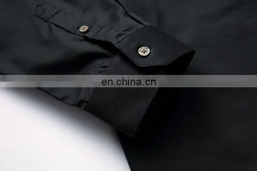 High Quality Custom Designs Man Black Oxford Dress Shirt photo-4