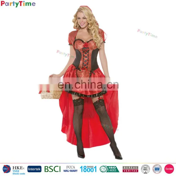 SK29 Sexy Womens Halloween Dresses Fairytale Little Red Riding Hood Cosplay Adult Costume photo-2