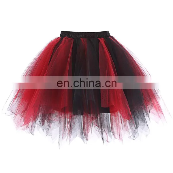 Kate Kasin Women's Soft Tulle Netting Red&Black Petticoat Crinoline Underskirt for Retro Vintage Dress KK000447-4 photo-3