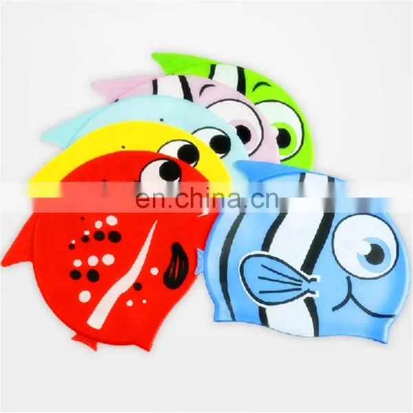 Silicone Fish Cartoon Swimming Caps for Kids photo-3