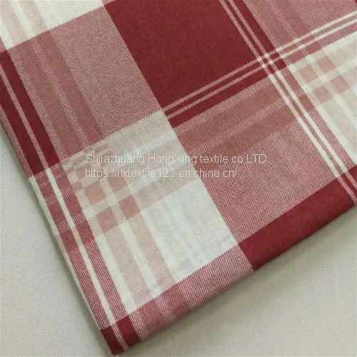 Non-elastic Pure Polyester Fabric With Large Grid Print