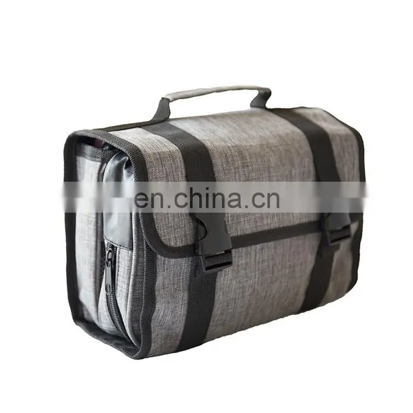 Fashion Men Folding Roll Toiletry Bag Hanging Storage Organizer Washing Travel Bag With Hook photo-3