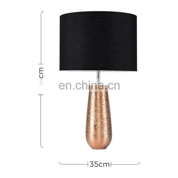 Custom Made European Luxury Rose Gold Ceramic Base Modern Nightstnad Lamps for Home Hotel Office photo-2