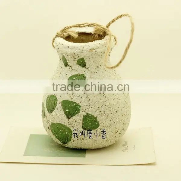 Diamond Shape Hanging Ceramic Cheap Small Handmade Concrete Flower Pot From Manufacturer