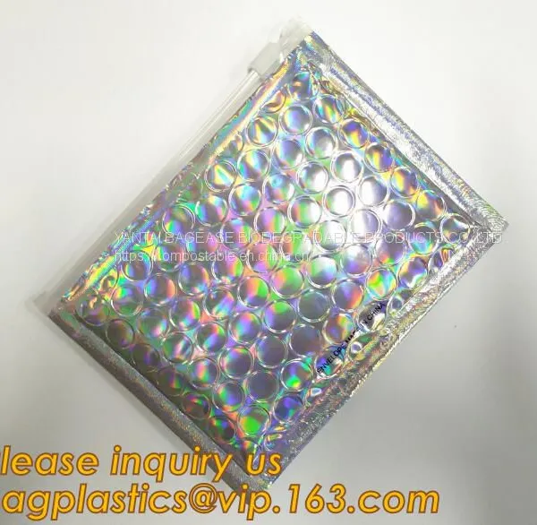 Bubble Bags Zip Padded Pouch For Beauty Skin Care Slider Zipper Lock Bag Colored Customized PVC Slider Zipper Bubble Bag photo-4
