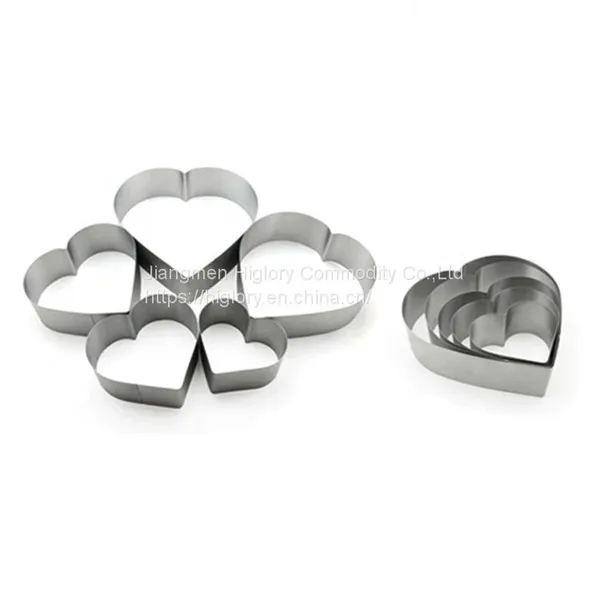 3Pcs Different Size 3d Diy Mousse Fondant Baking Custom Heart Shape Stainless Steel Cake Mould photo-4