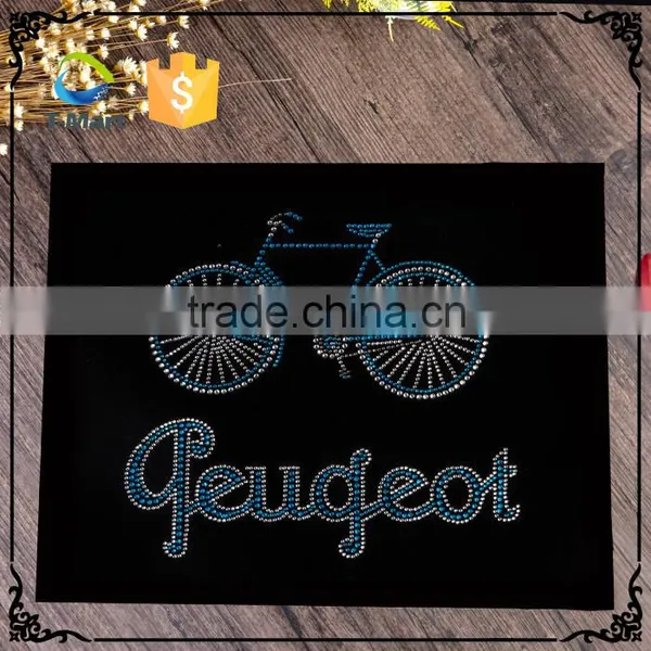 Blue and White Transfer Rhinestone Bicycle Patterns Hot Fix Rhinestone Transfer photo-2