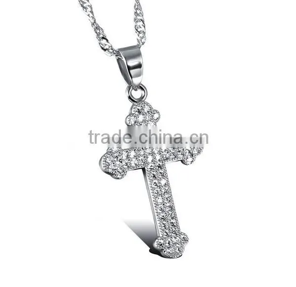 Drill Microscope Zircon Set Auger Cross Pendant Gold Plated Necklace Unisex Lover Gifts photo-5