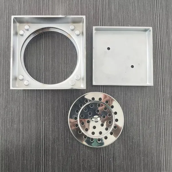 Modern Polished Brass Hidden Tile Insert Drain Filter for Hotel Bathroom and Shower Floor Applications photo-3