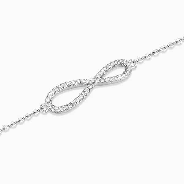 Shining Star Jewelry Adjustable 925 Silver Zircon Women's Fine Infinity Bracelet photo-5
