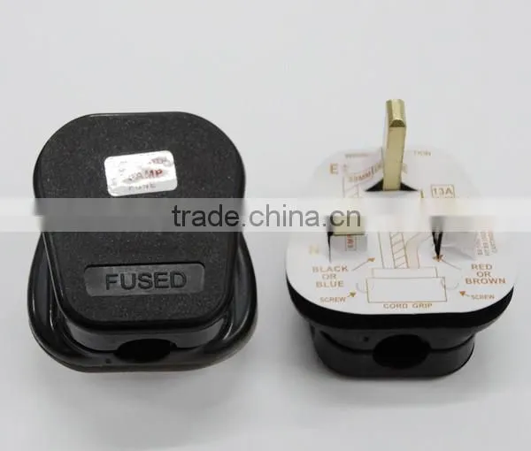 Top Convenience AC 3-Prong UK Rewirable Plug Power Cord UK Plug With Fuse photo-3