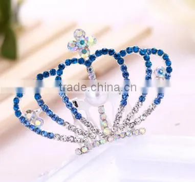 Wholesale Stylish Princess Crystal Austrian Rhinestone Tiara Small Hair Comb Crown photo-2