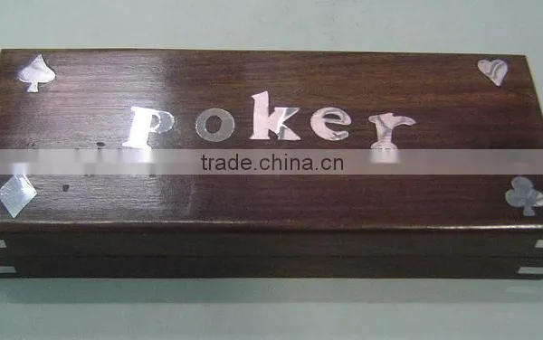 Wooden Box With Playing Card
