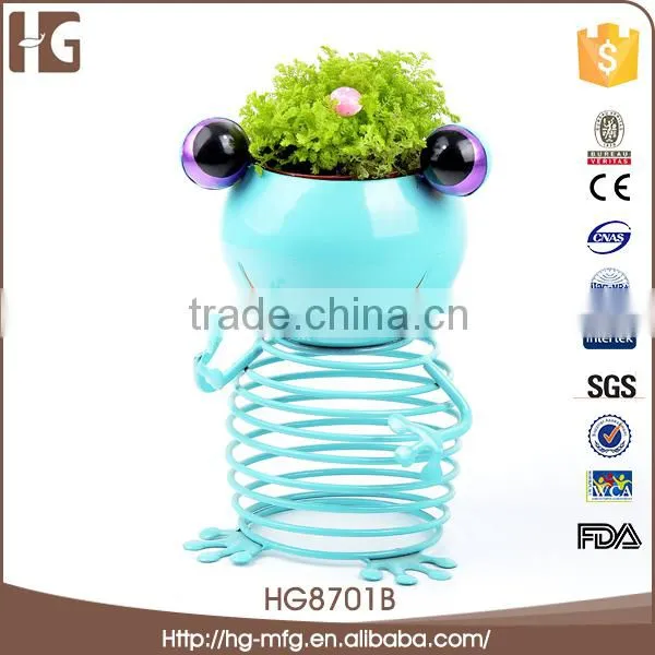 Lovely Frog Flowerpot Metal Garden Art photo-4