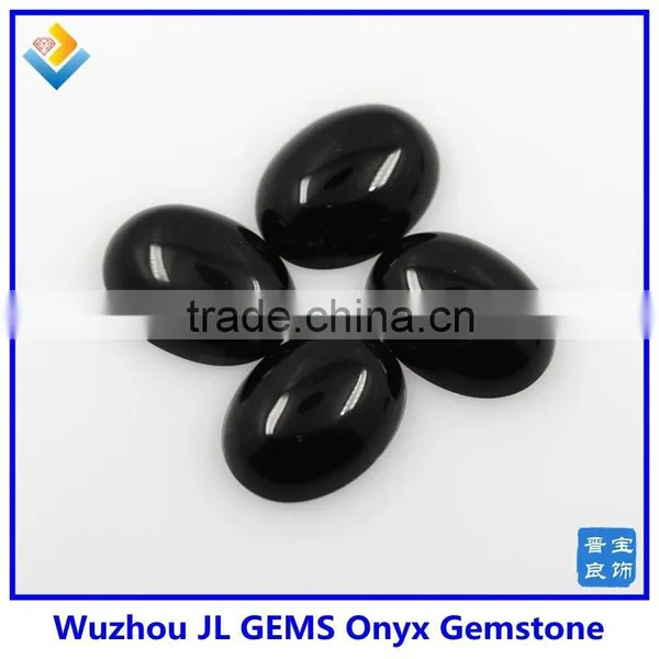 Semiprecious Natural Black Oval Agate photo-5
