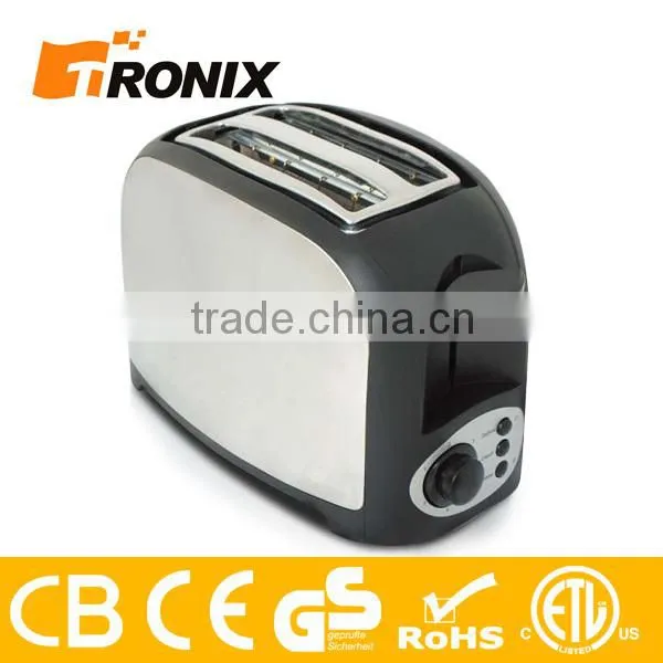 CE GS ROHS ETL 2 SLICE SLOT STAINLESS STEEL TOASTER