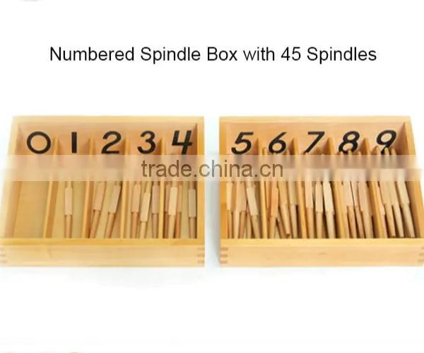 Montessori Wood Toys Numbered Spindle Box With 45 Spindles/montessori Teaching Mathematics Tools/Educational Montessori Toy photo-2