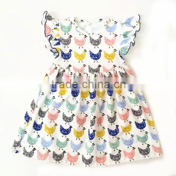 2016 Chicken Dress Kids Party Dress Child Dress