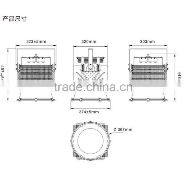 400w Industrial High Bay Led Light With 60 Degree Reflection Cup photo-4