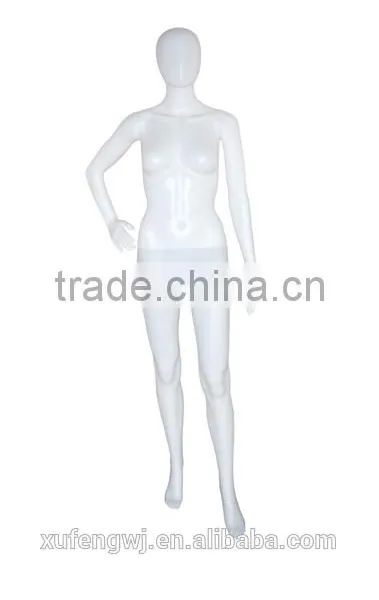 White Color With Egg Head Adjustable Plastic Female Mannequins for Clothing Window Display photo-2