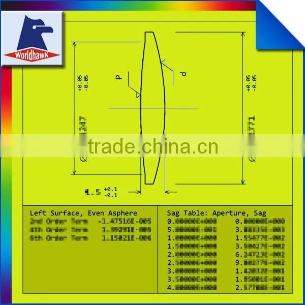 Optical Glass Plano Convex Aspheric Lens photo-2