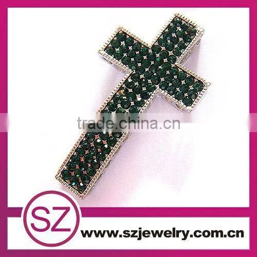 G70 Newest Green Crystal Cross Religious Pendant