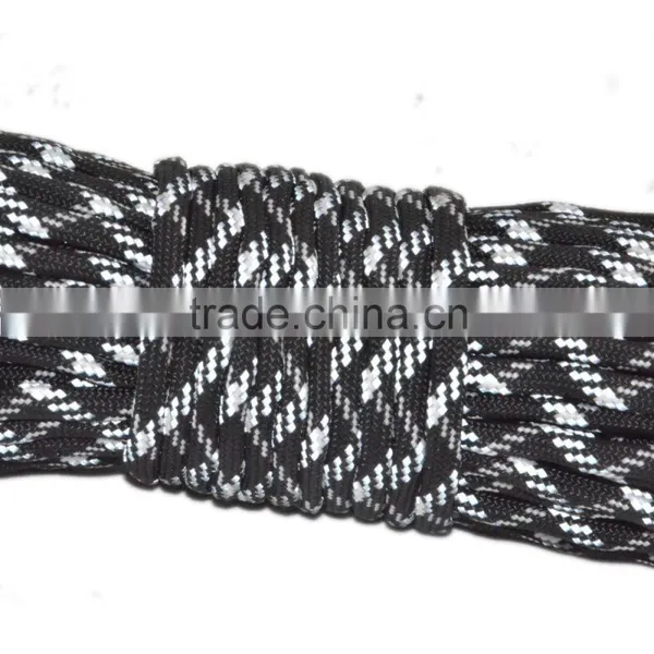 3 Reflective Tracer & 3 Glow in Dark Tracer Military Grade 550 Paracord 1000 Spool Parachute Cord photo-6