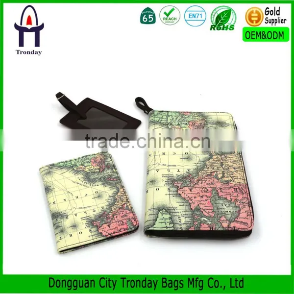 World Map Printing Fashionable PU Luggage Tag