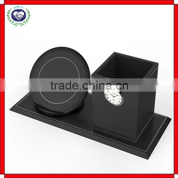 Newest Design Qi Wireless Charger Dock With Pen Vase And Clock For Samsung S6 S7 Edge Fast Charging Pad Holder photo-4