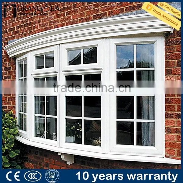 Power Coating White Aluminum Balcony Glass Bay Window Designs