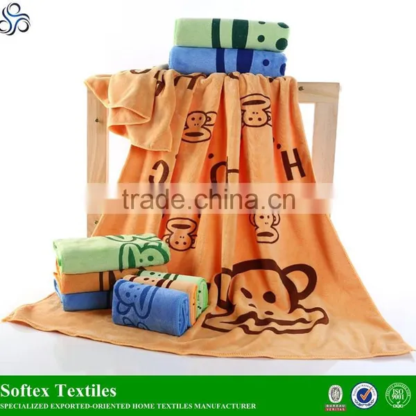 China Manufacturer Lovely Cartoon Design 27*54 Inch Microfiber Towel Bath photo-3