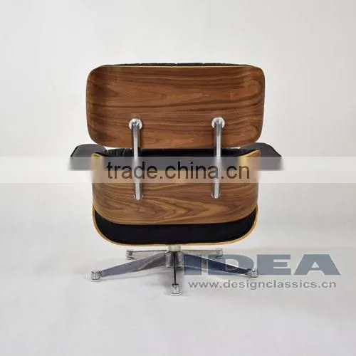 Replica Charles Lounge Chair Walnut Veneer Black Leather photo-3