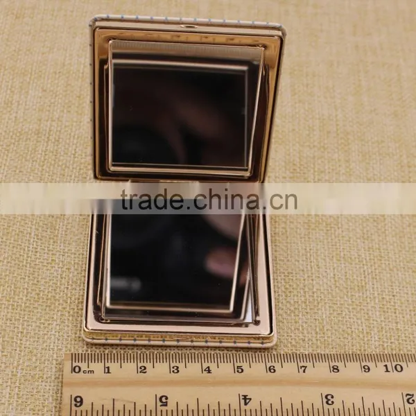 Customized Beautiful Gold Leather Cat Compact Mirror photo-4