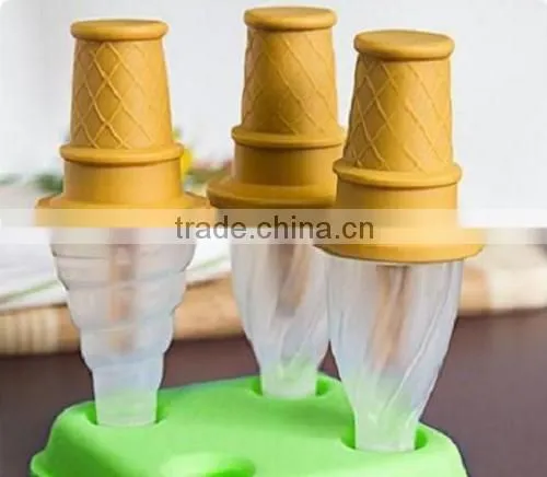 Tovolo Ice Cream Cone Pop Moulds Plastic Ice Cream Popsicle Molds Ice Pop Candy Mould 4 Pcs photo-5