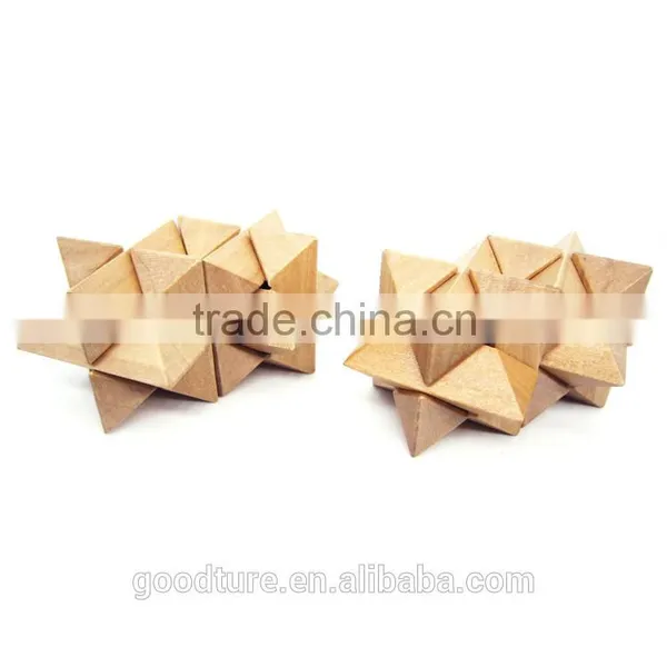 2015 Hot Sale Wooden IQ Intelligent Puzzle Magic Puzzle Kongming Lock Brain Teaser Model Number GAD1131 photo-3
