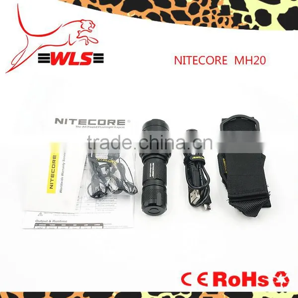 wholesale  NEW Version Nitecore MH20 led flashlight 1000 lumen High power flashlight torch Strobe tactical led flashlight